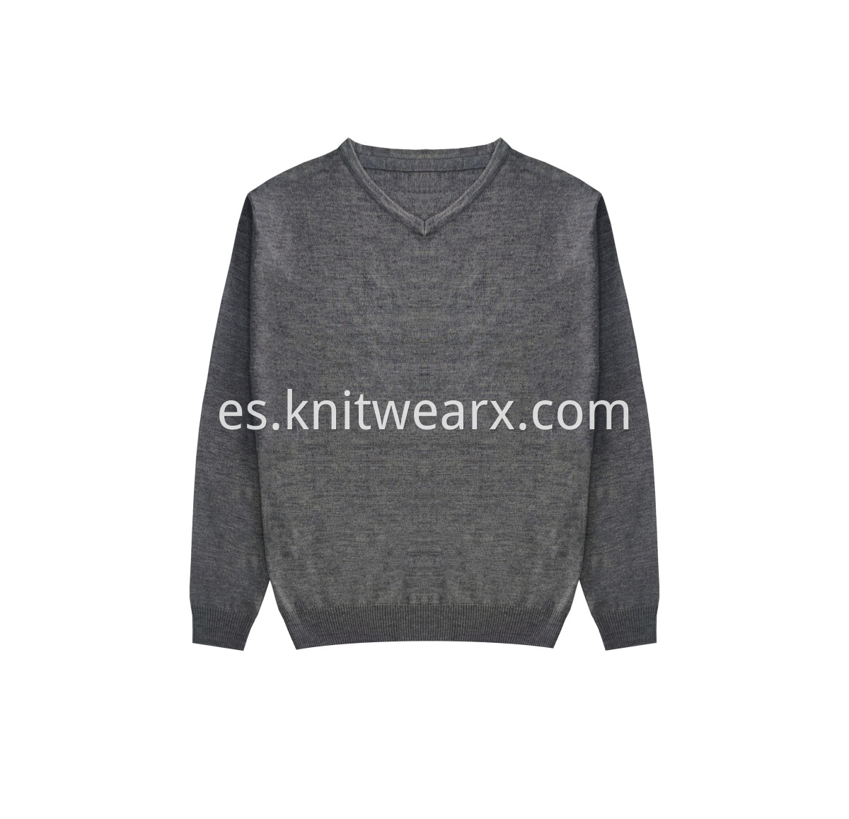 Men's Knitted V-neck Wool Acrylic Pullover